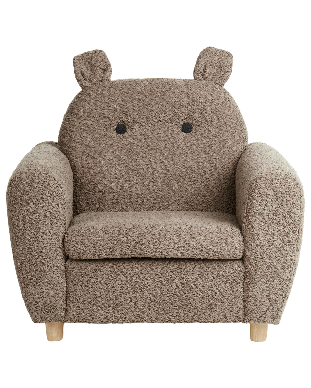 Kids Armchair Hippo MARIBO Boucle Brown
