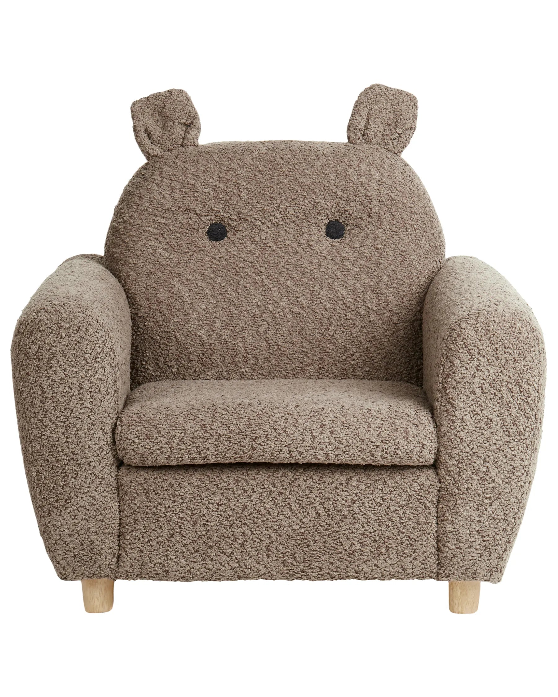 Kids Armchair Hippo MARIBO Boucle Brown