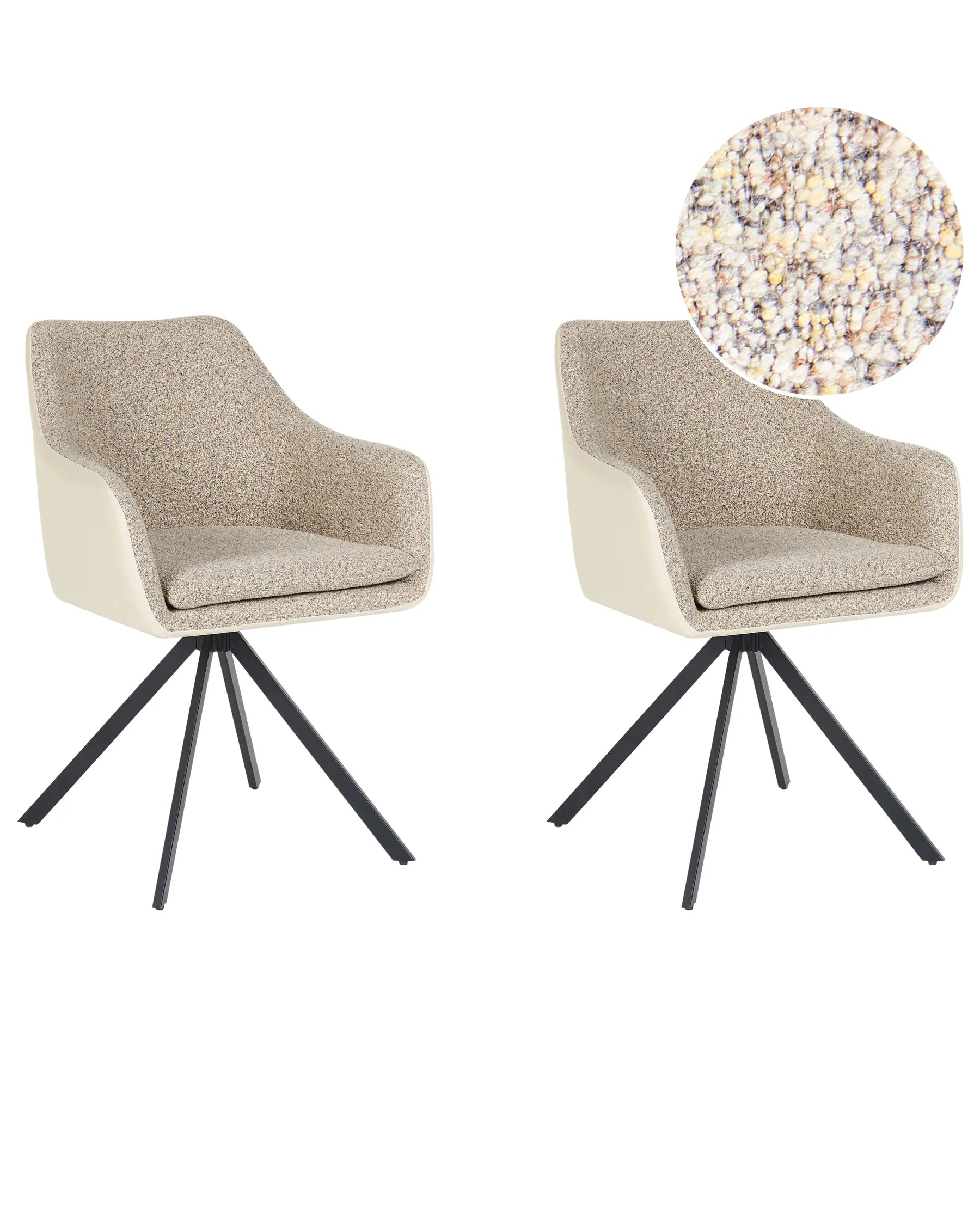Set of 2 Dining Chairs LITHIA Fabric Taupe