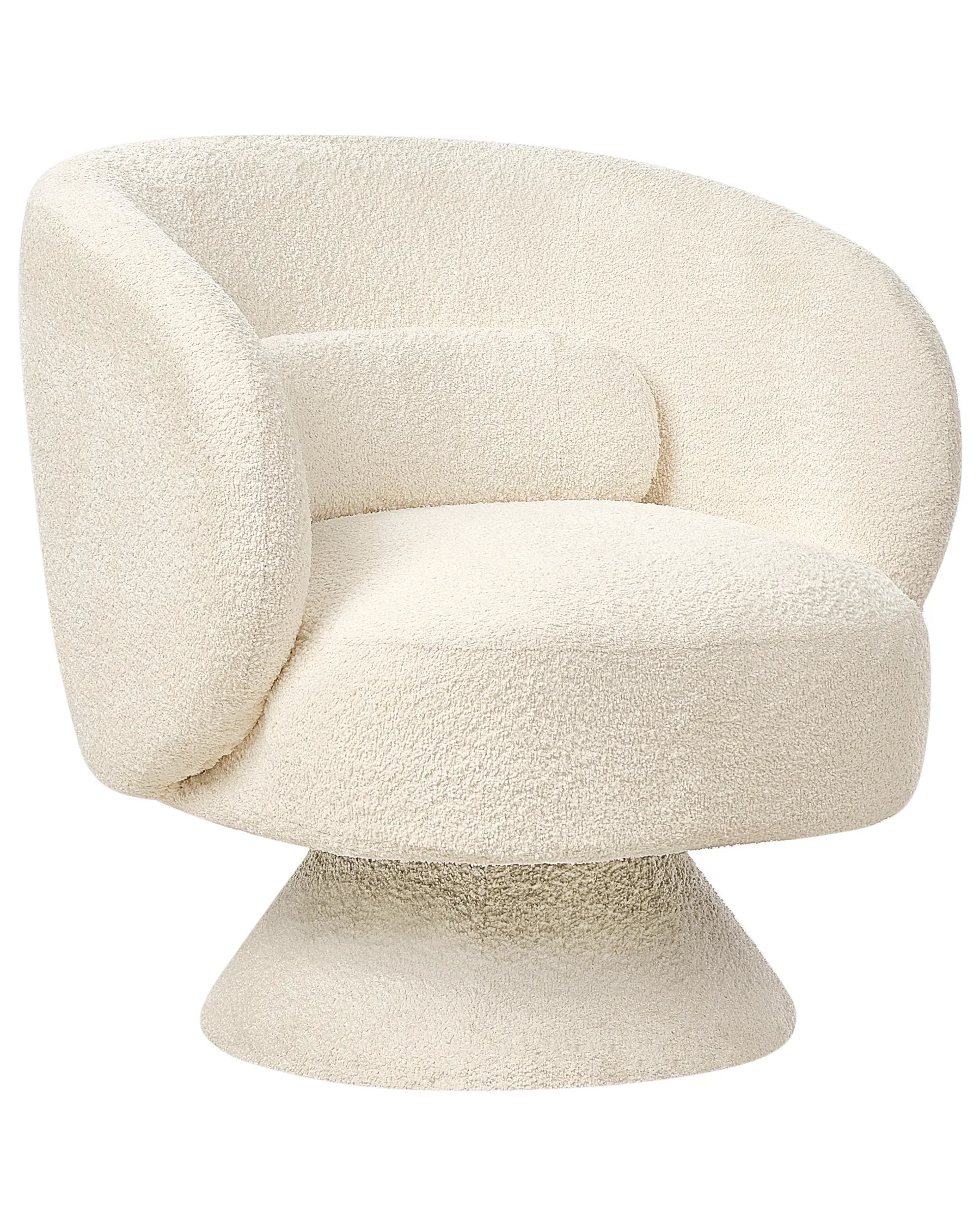 Swivel Armchair LIEKSA Boucle Off-White