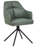Set of 2 Dining Chairs Swivel MIRA Fabric Green