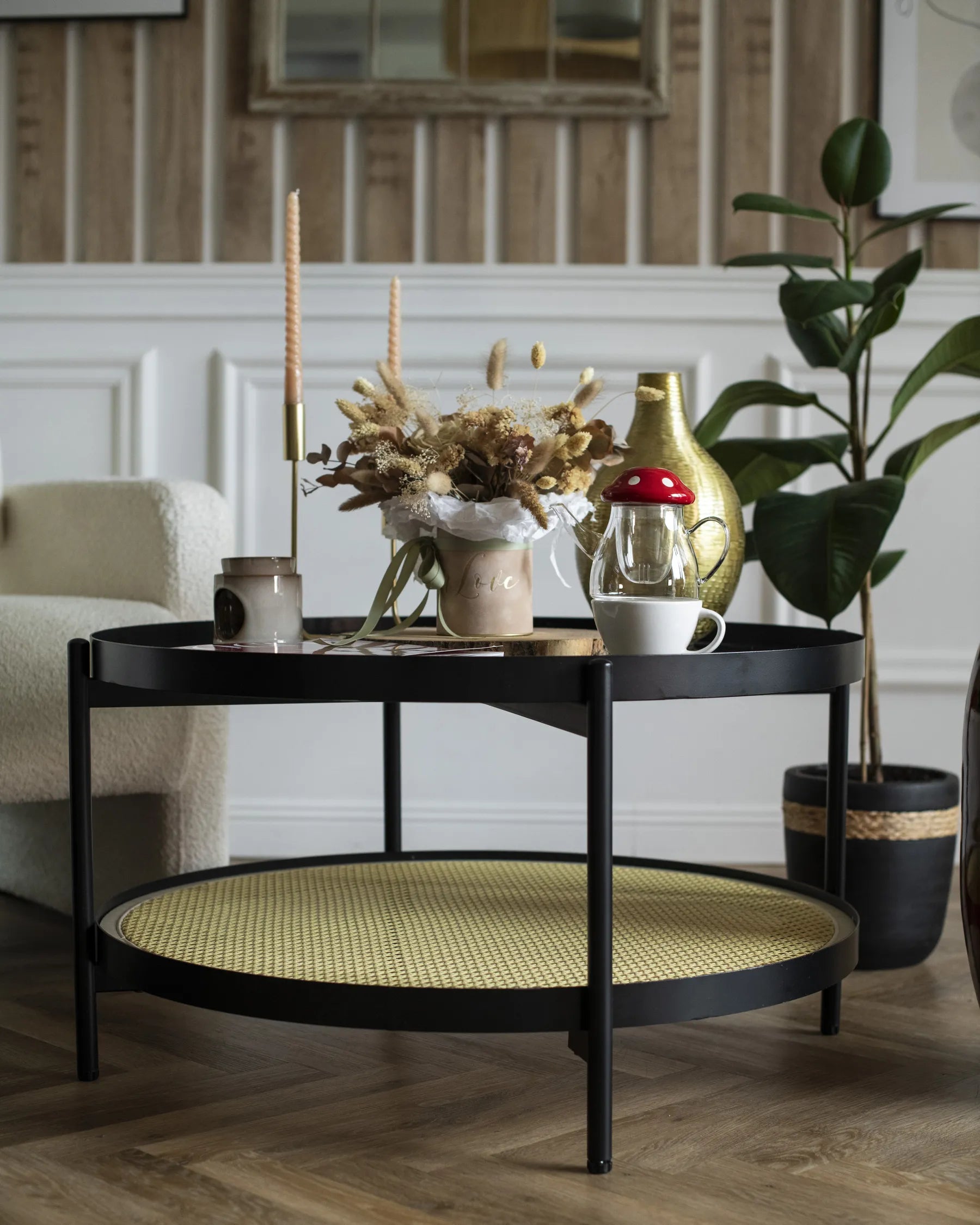 Coffee Table RENO Tempered Glass Black