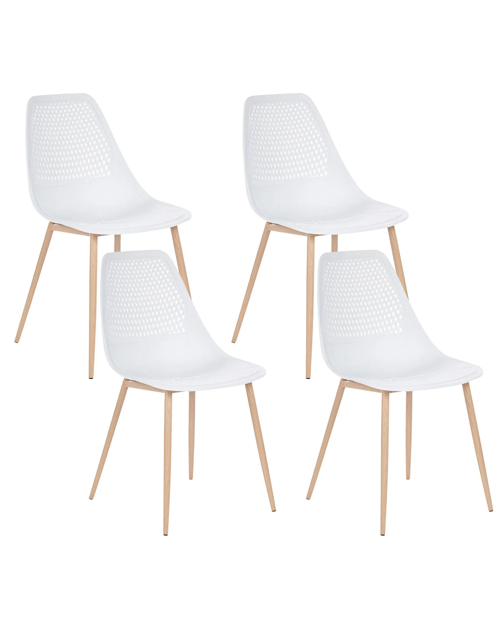 Set of 4 Dining Chairs HAZELTON White
