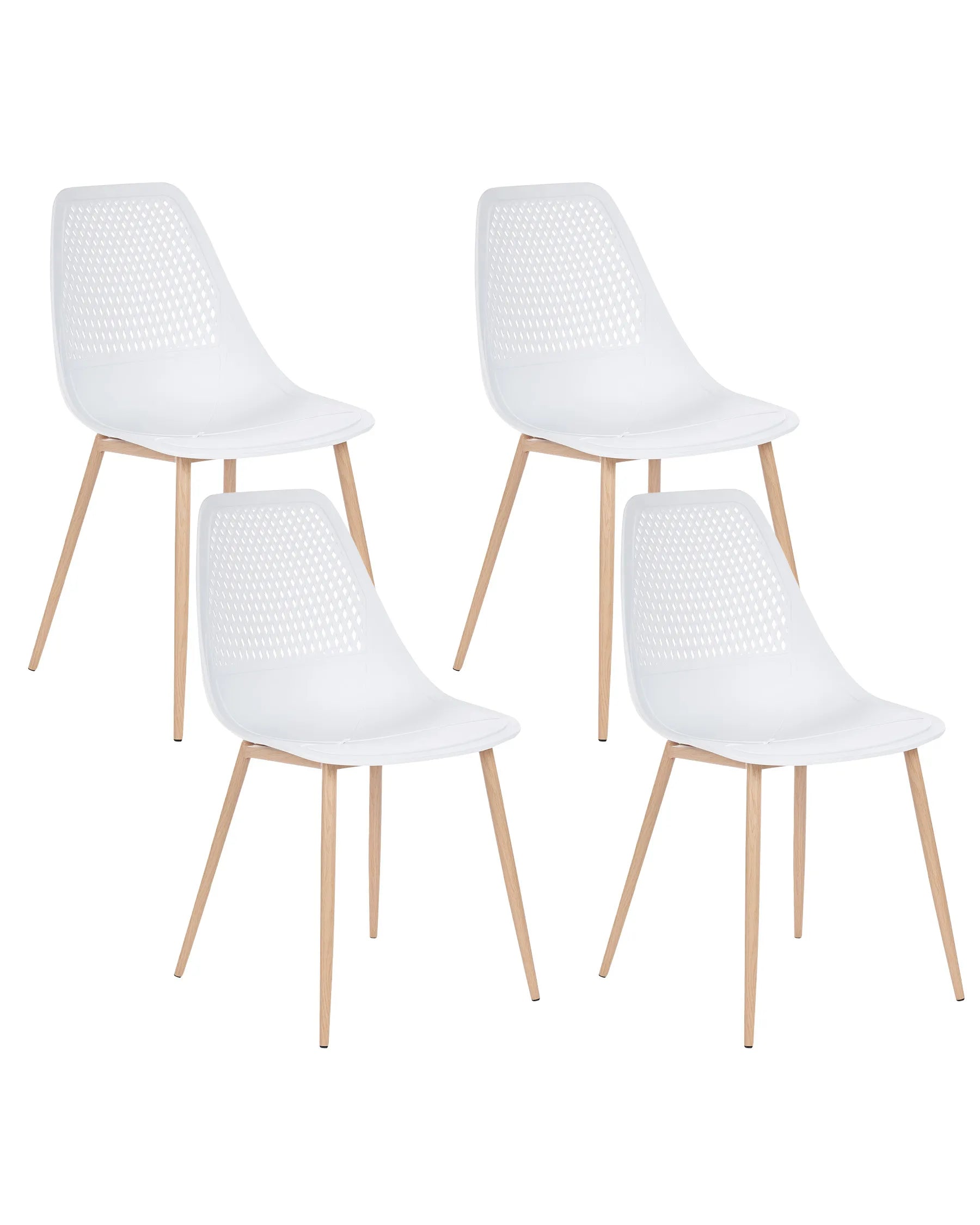 Set of 4 Dining Chairs HAZELTON White