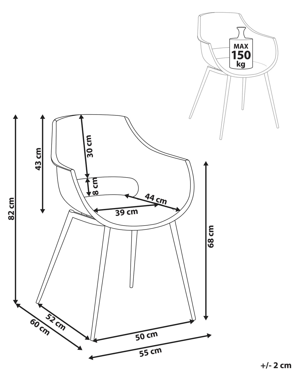 Set of 4 Dining Chairs MILLERS White