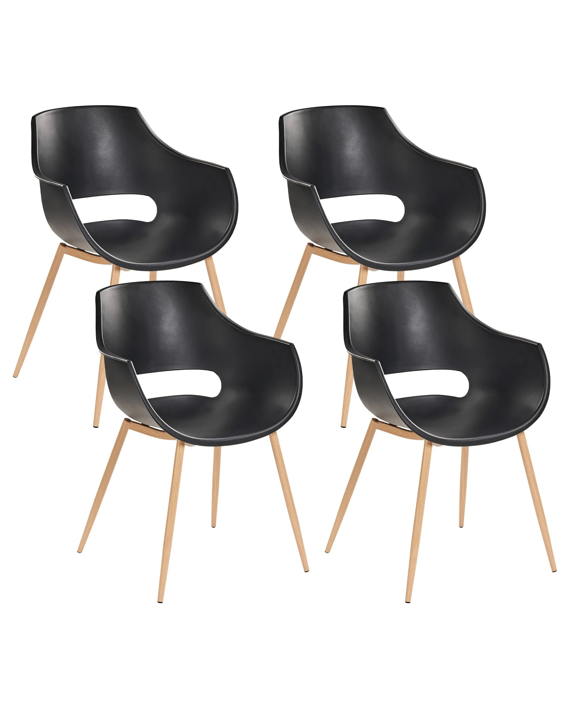 Set of 4 Dining Chairs MILLERS Black