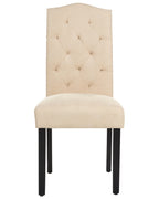 Set of 2 Dining Chairs BOLORA Fabric Beige — angled product view