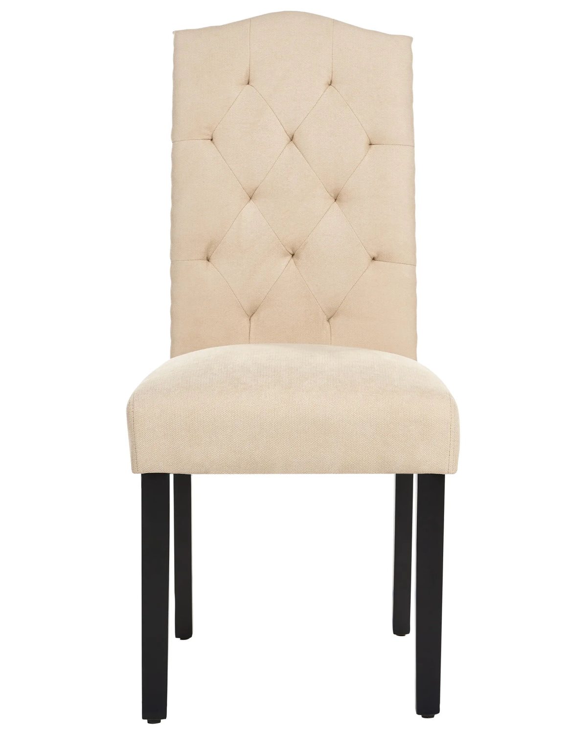 Set of 2 Dining Chairs BOLORA Fabric Beige — angled product view