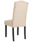 Set of 2 Dining Chairs BOLORA Fabric Beige — front product view