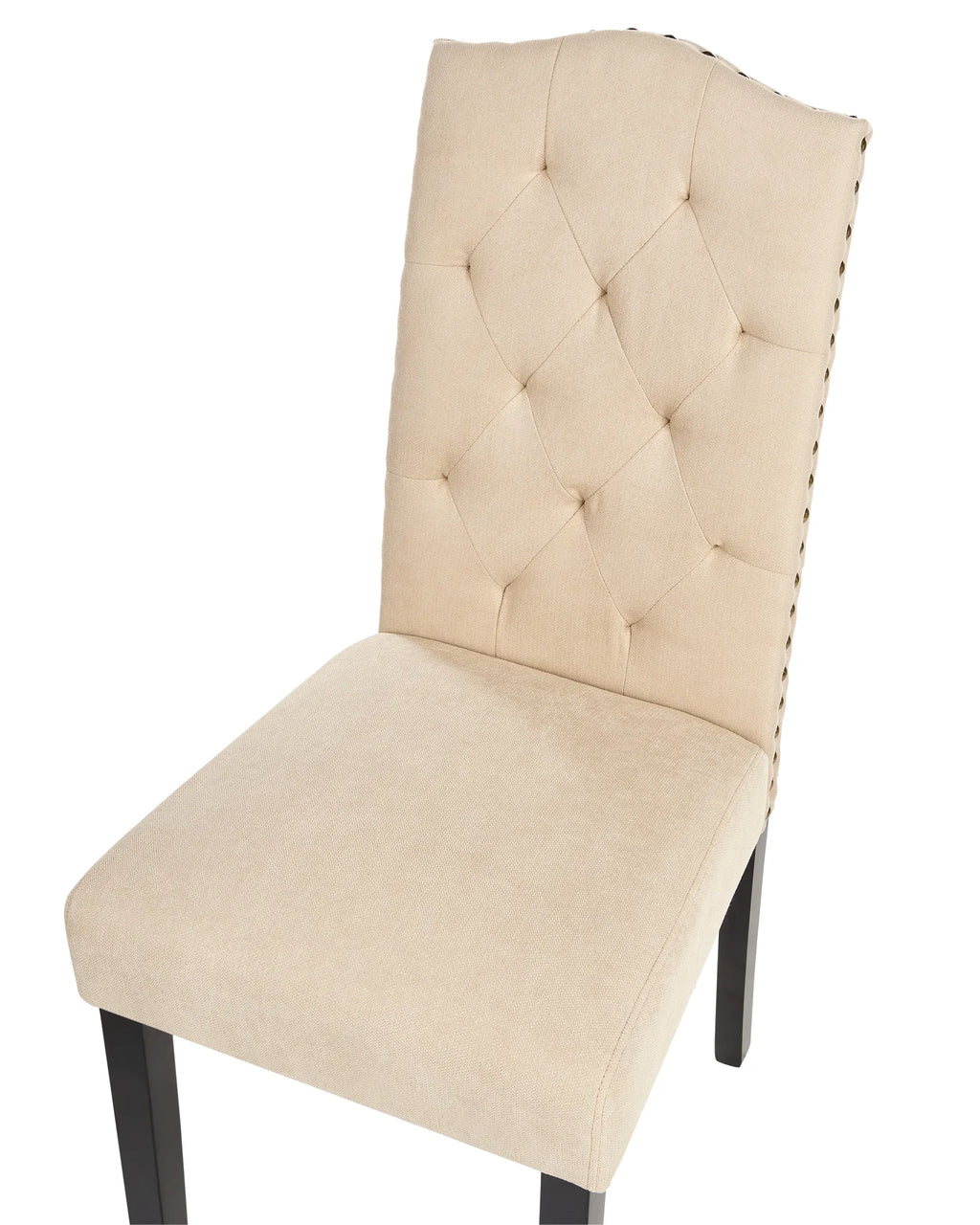 Set of 2 Dining Chairs BOLORA Fabric Beige — side product view
