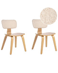 Set of 2 Dining Chairs LUCINDA Wood Light Brown