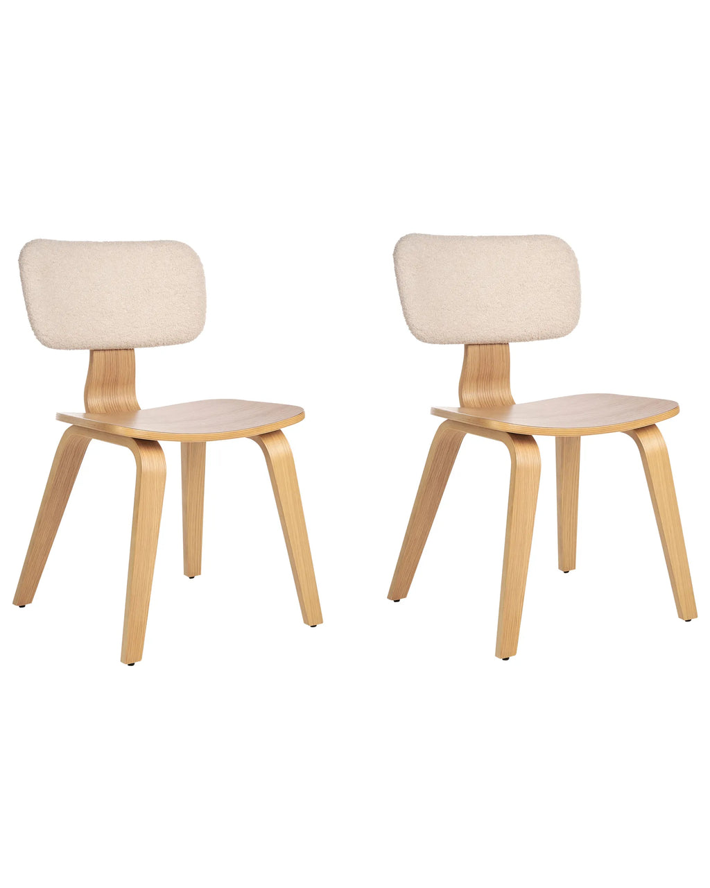 Set of 2 Dining Chairs LUCINDA Wood Light Brown