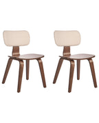 Set of 2 Dining Chairs LUCINDA Wood Dark Brown