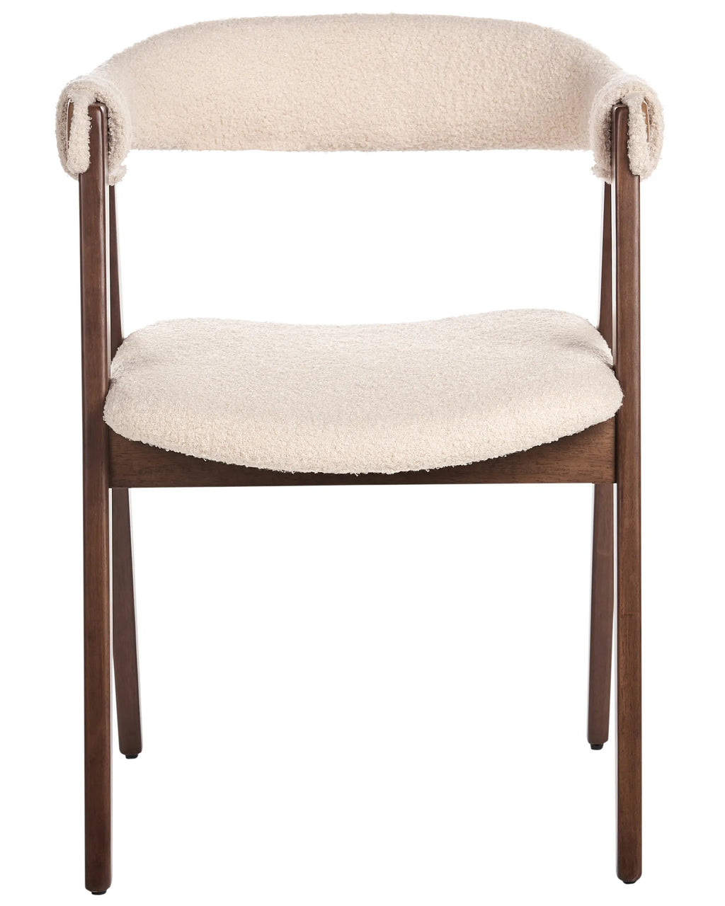 Set of 2 Dining Chairs DAY Boucle Dark Brown/ Beige