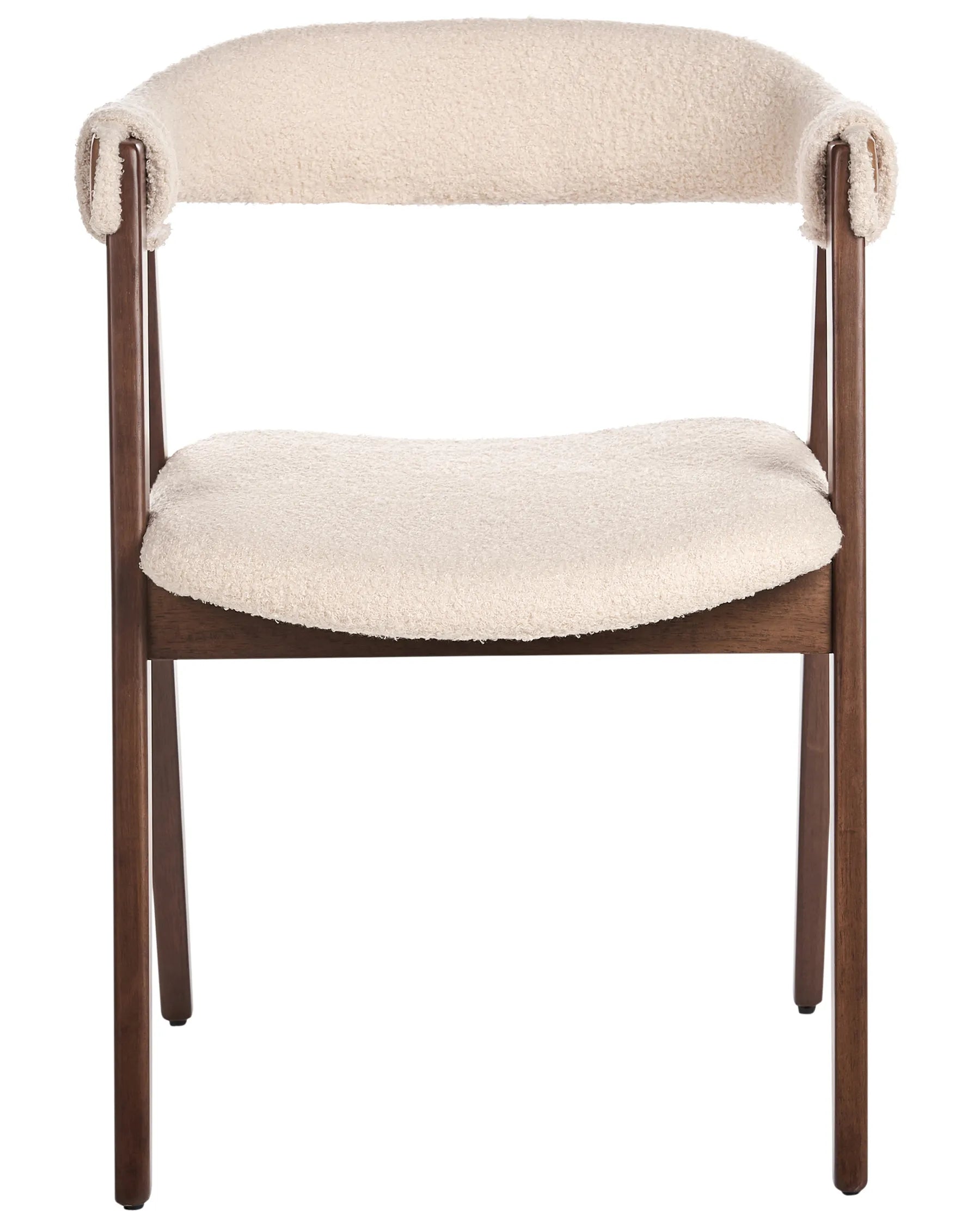 Set of 2 Dining Chairs DAY Boucle Dark Brown/ Beige