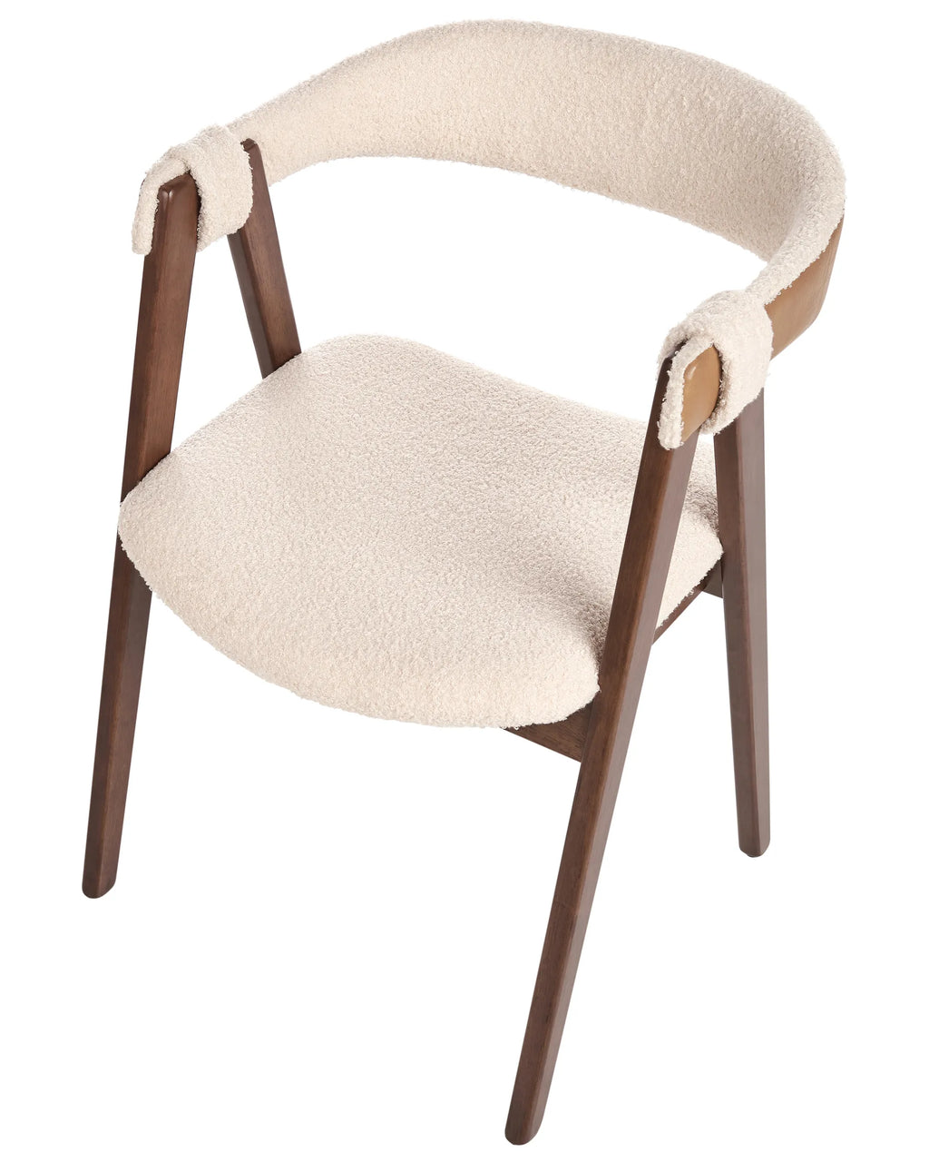 Set of 2 Dining Chairs DAY Boucle Dark Brown/ Beige