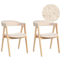 Set of 2 Dining Chairs DAY Boucle Light Brown/ Beige
