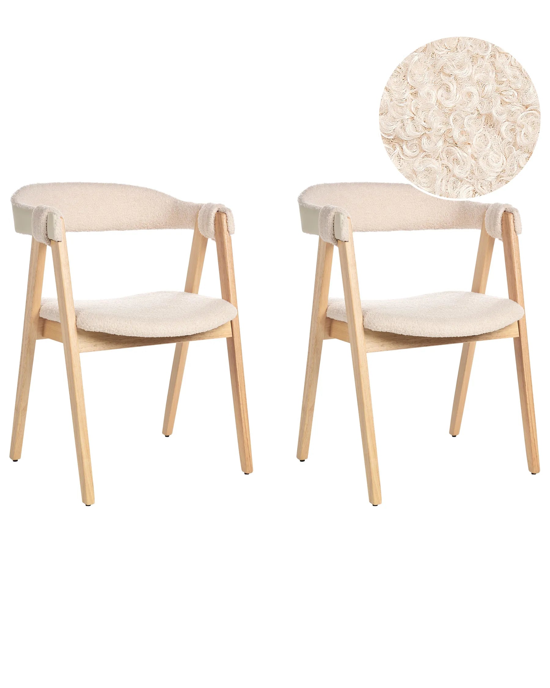Set of 2 Dining Chairs DAY Boucle Light Brown/ Beige