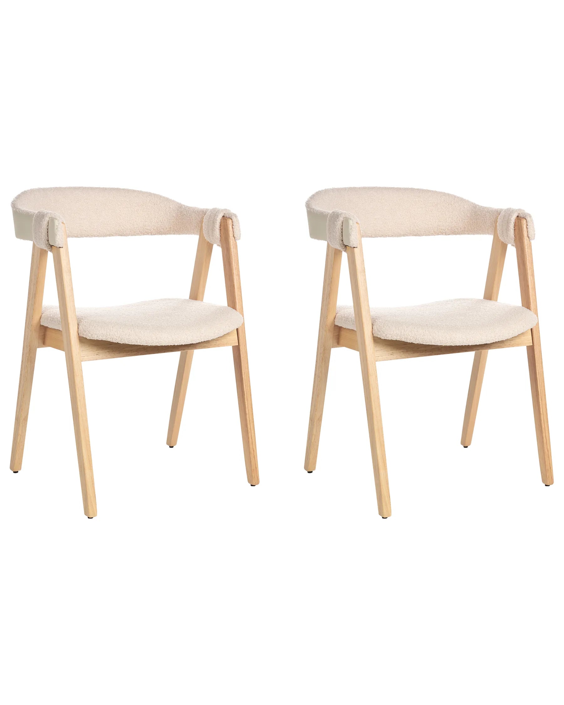 Set of 2 Dining Chairs DAY Boucle Light Brown/ Beige
