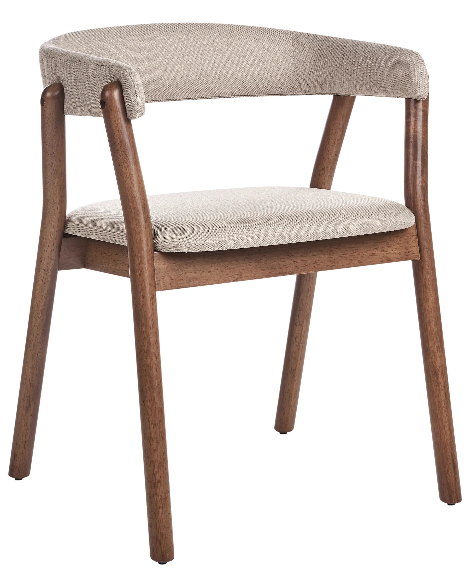 Set of 2 Dining Chairs MYLO Fabric Dark Brown/ Beige