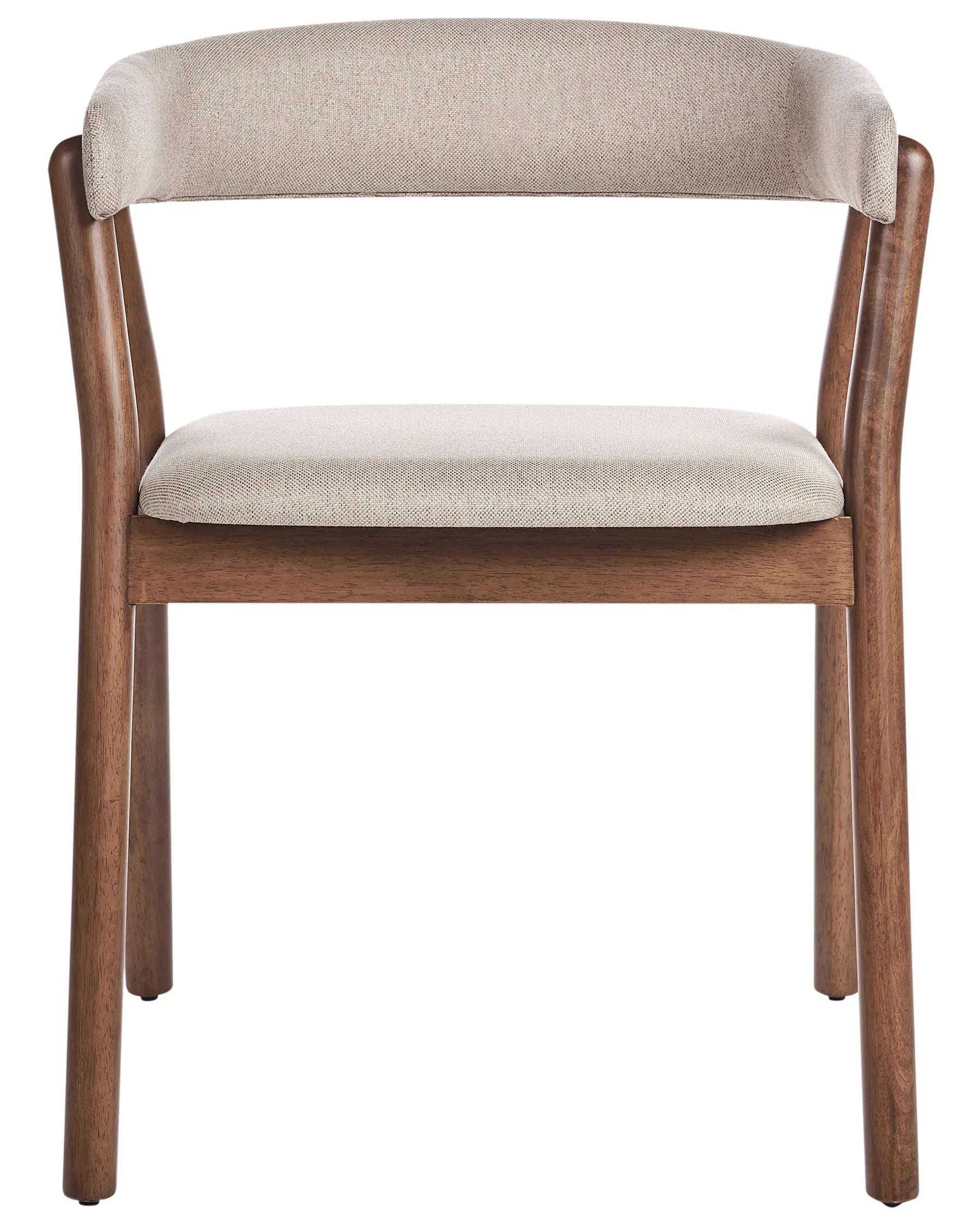 Set of 2 Dining Chairs MYLO Fabric Dark Brown/ Beige