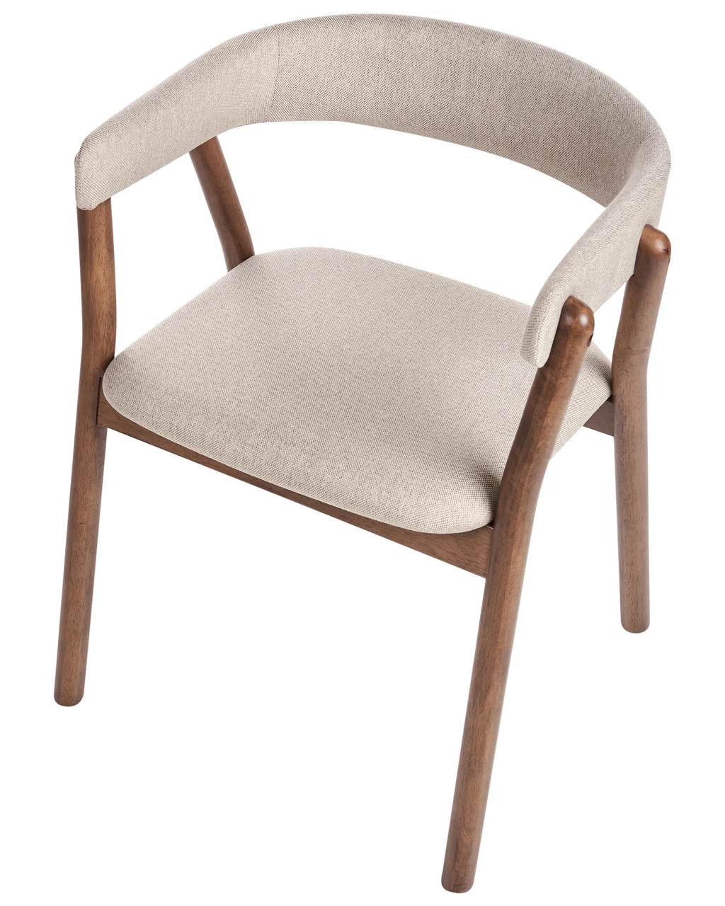Set of 2 Dining Chairs MYLO Fabric Dark Brown/ Beige