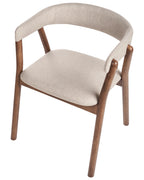 Set of 2 Dining Chairs MYLO Fabric Dark Brown/ Beige