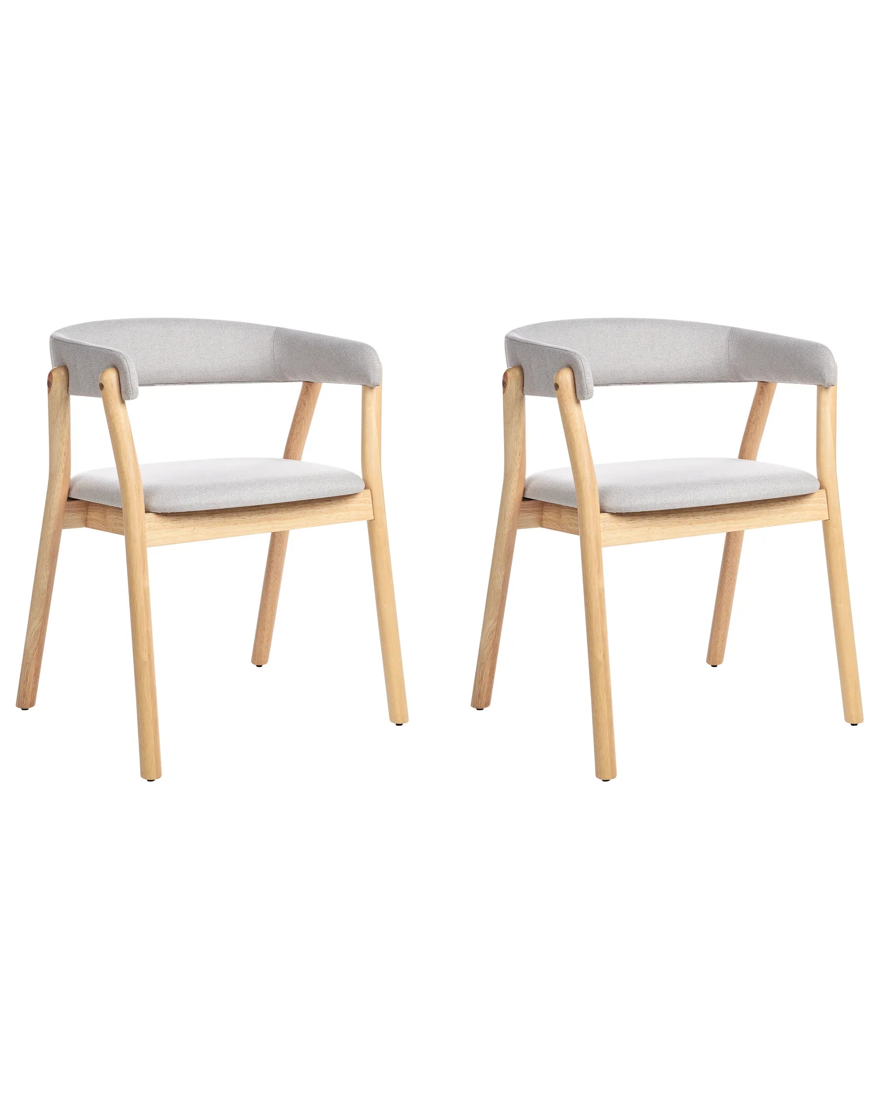 Set of 2 Dining Chairs MYLO Fabric Light Brown/ Grey