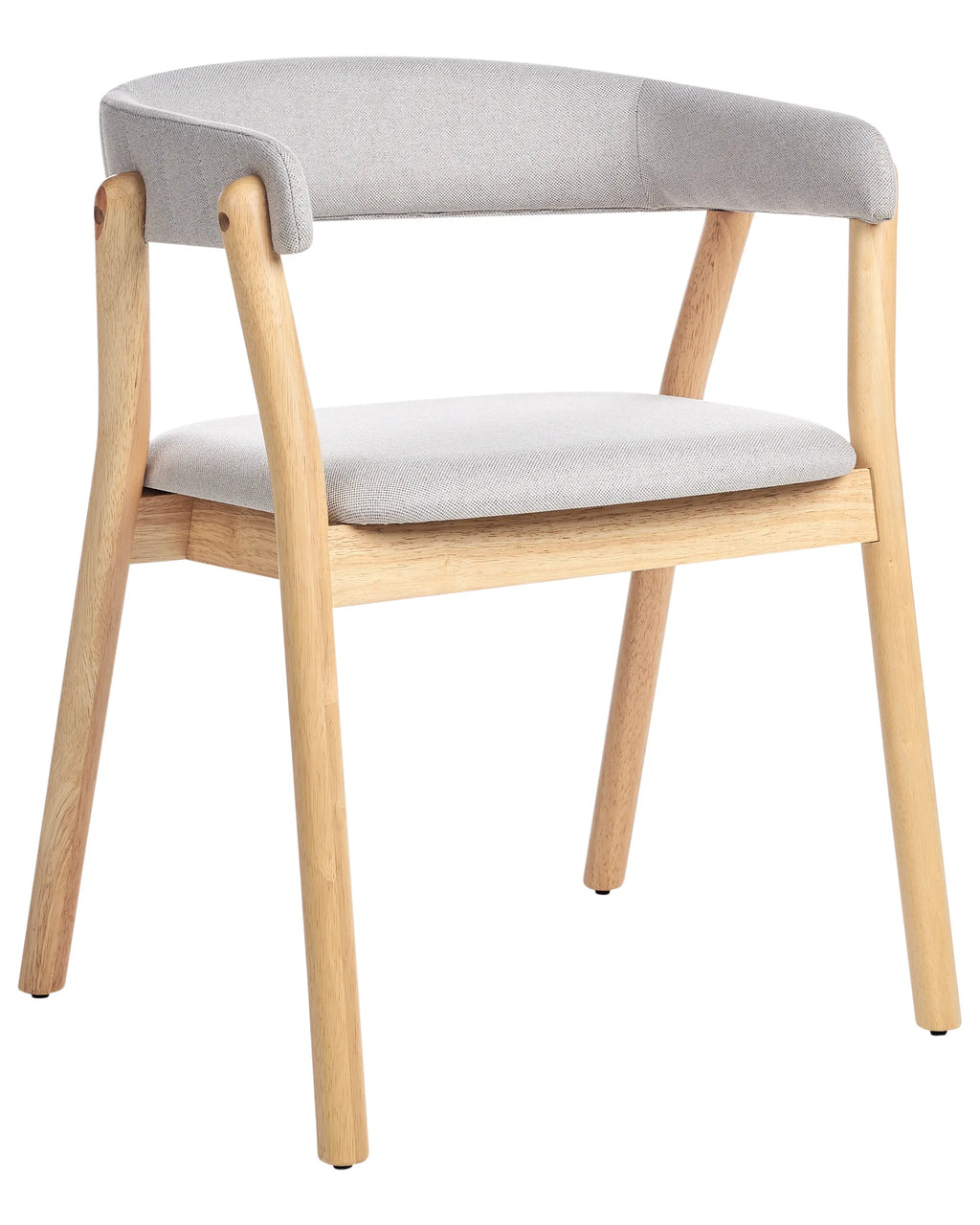 Set of 2 Dining Chairs MYLO Fabric Light Brown/ Grey