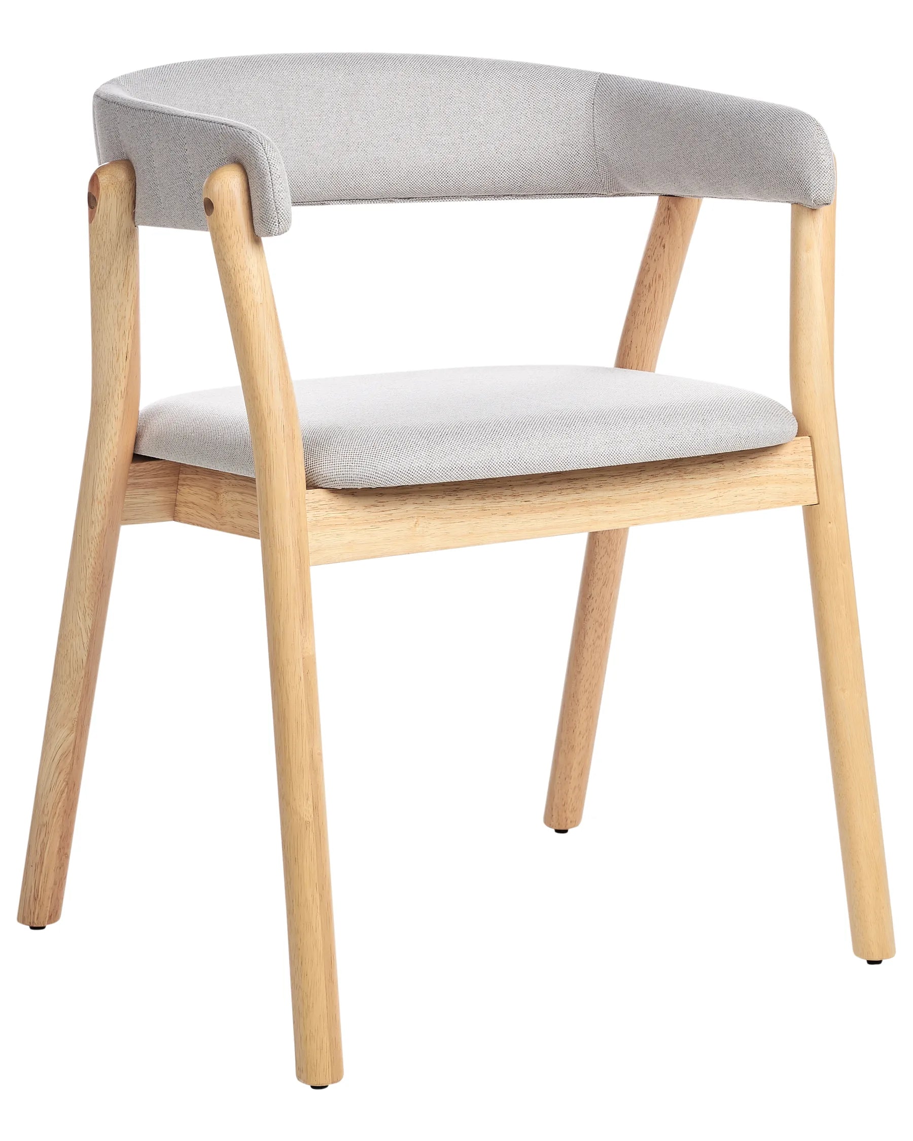 Set of 2 Dining Chairs MYLO Fabric Light Brown/ Grey
