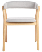 Set of 2 Dining Chairs MYLO Fabric Light Brown/ Grey