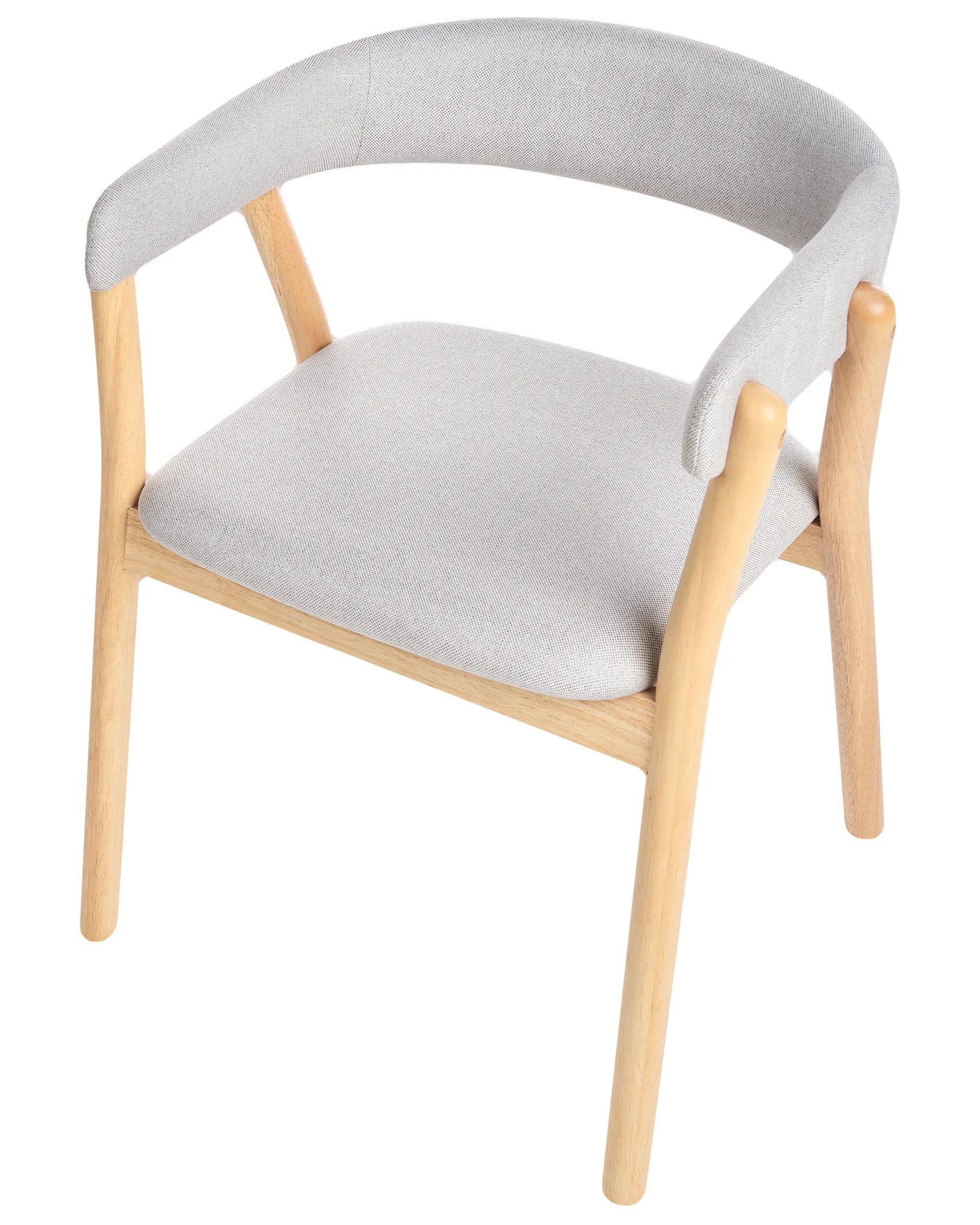 Set of 2 Dining Chairs MYLO Fabric Light Brown/ Grey