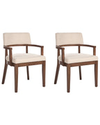 Set of 2 Dining Chairs DALBO Boucle Brown/ Light Beige