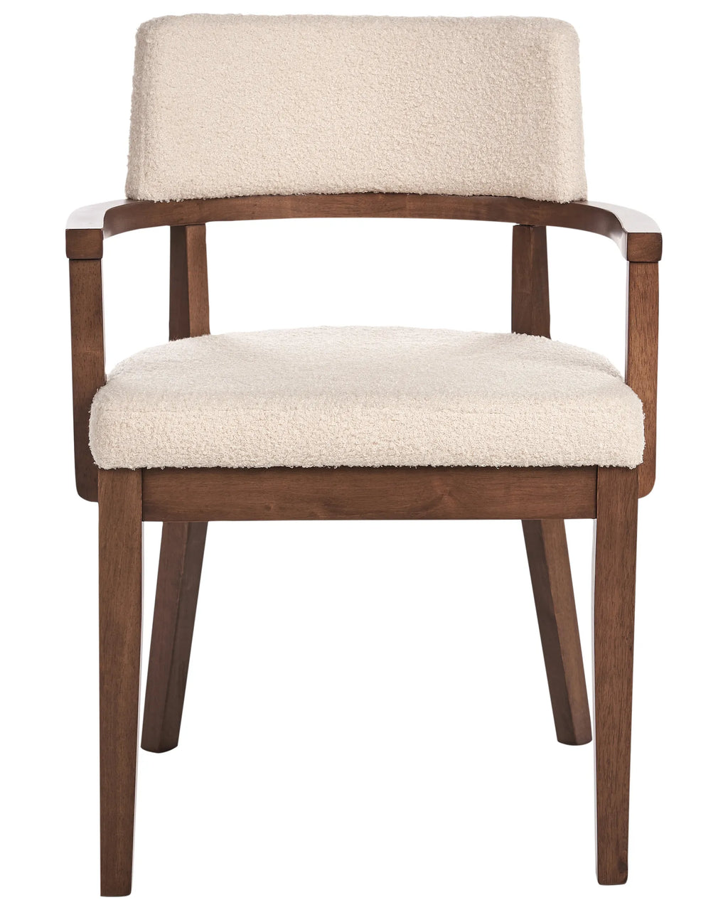 Set of 2 Dining Chairs DALBO Boucle Brown/ Light Beige