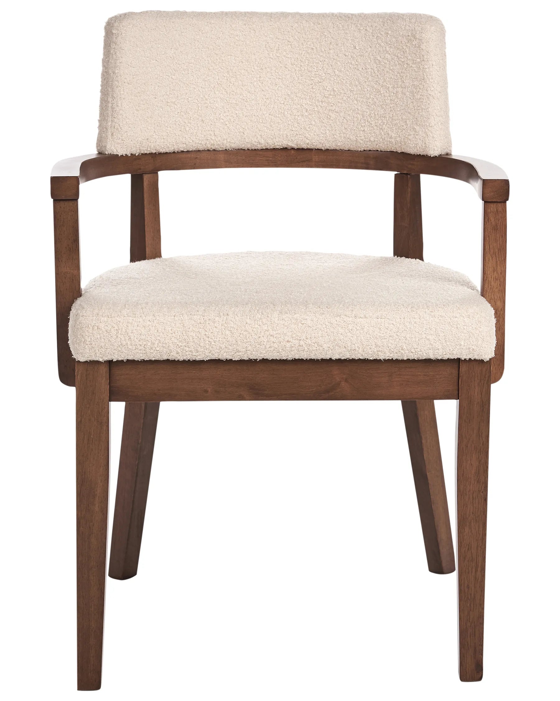 Set of 2 Dining Chairs DALBO Boucle Brown/ Light Beige