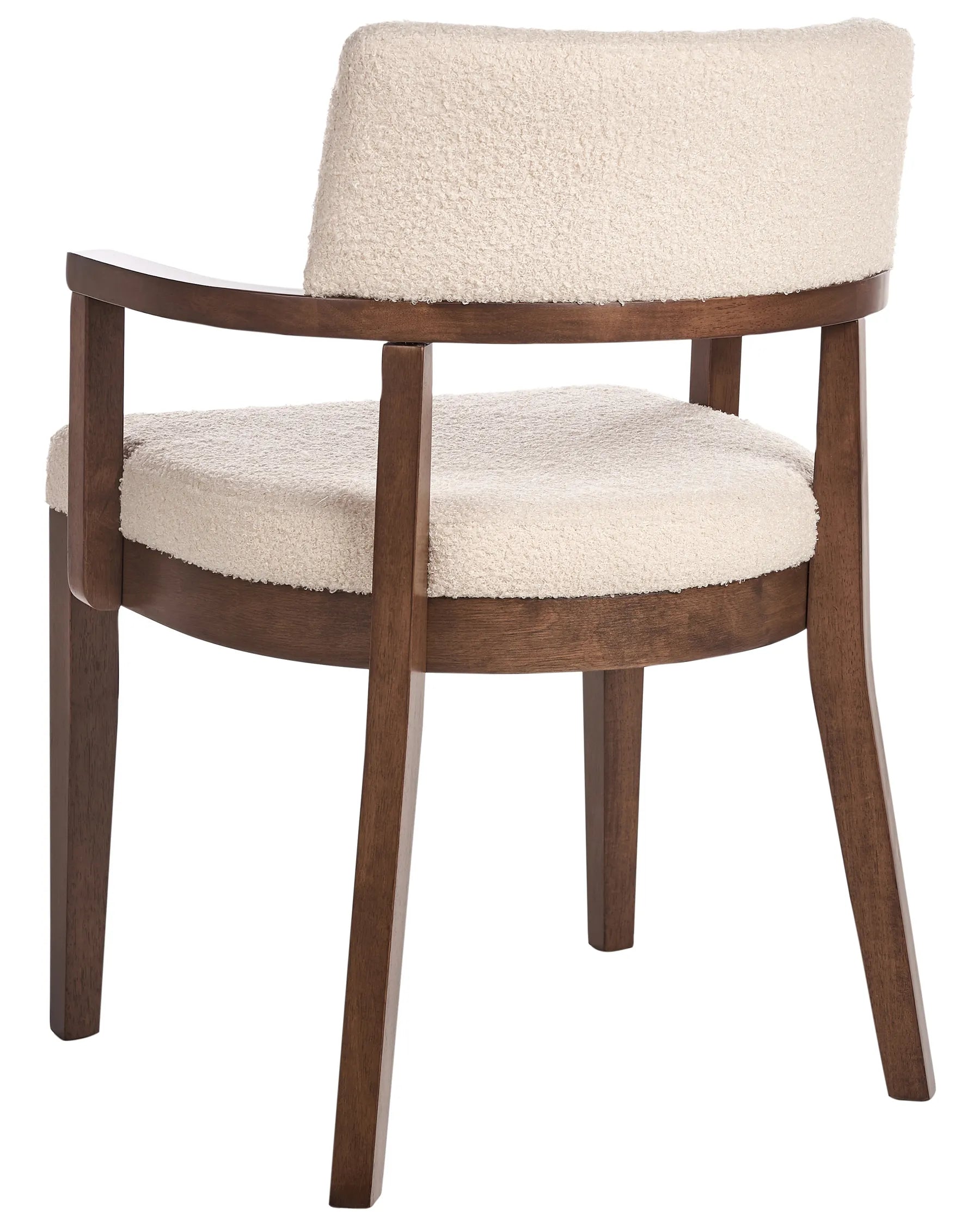 Set of 2 Dining Chairs DALBO Boucle Brown/ Light Beige