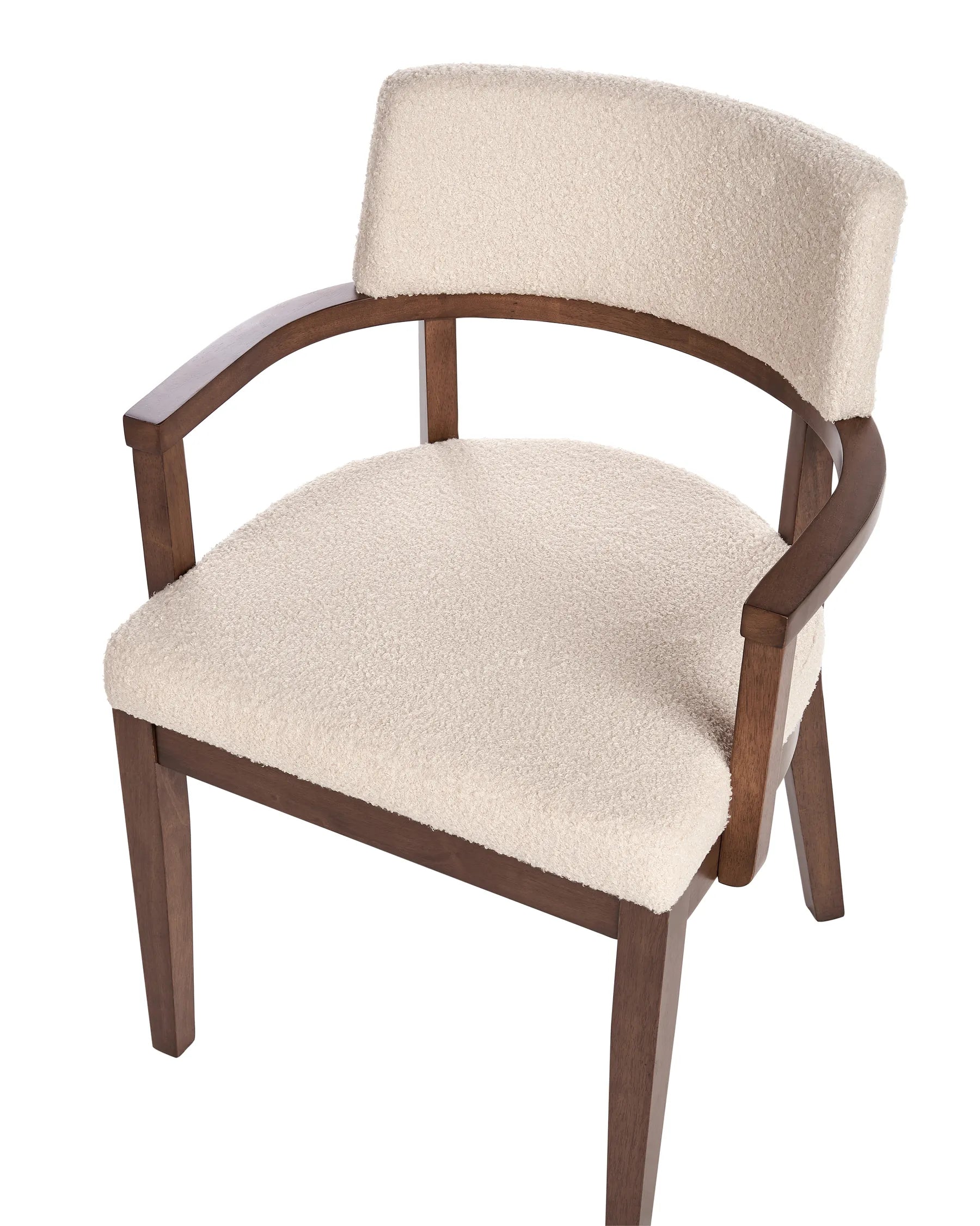 Set of 2 Dining Chairs DALBO Boucle Brown/ Light Beige