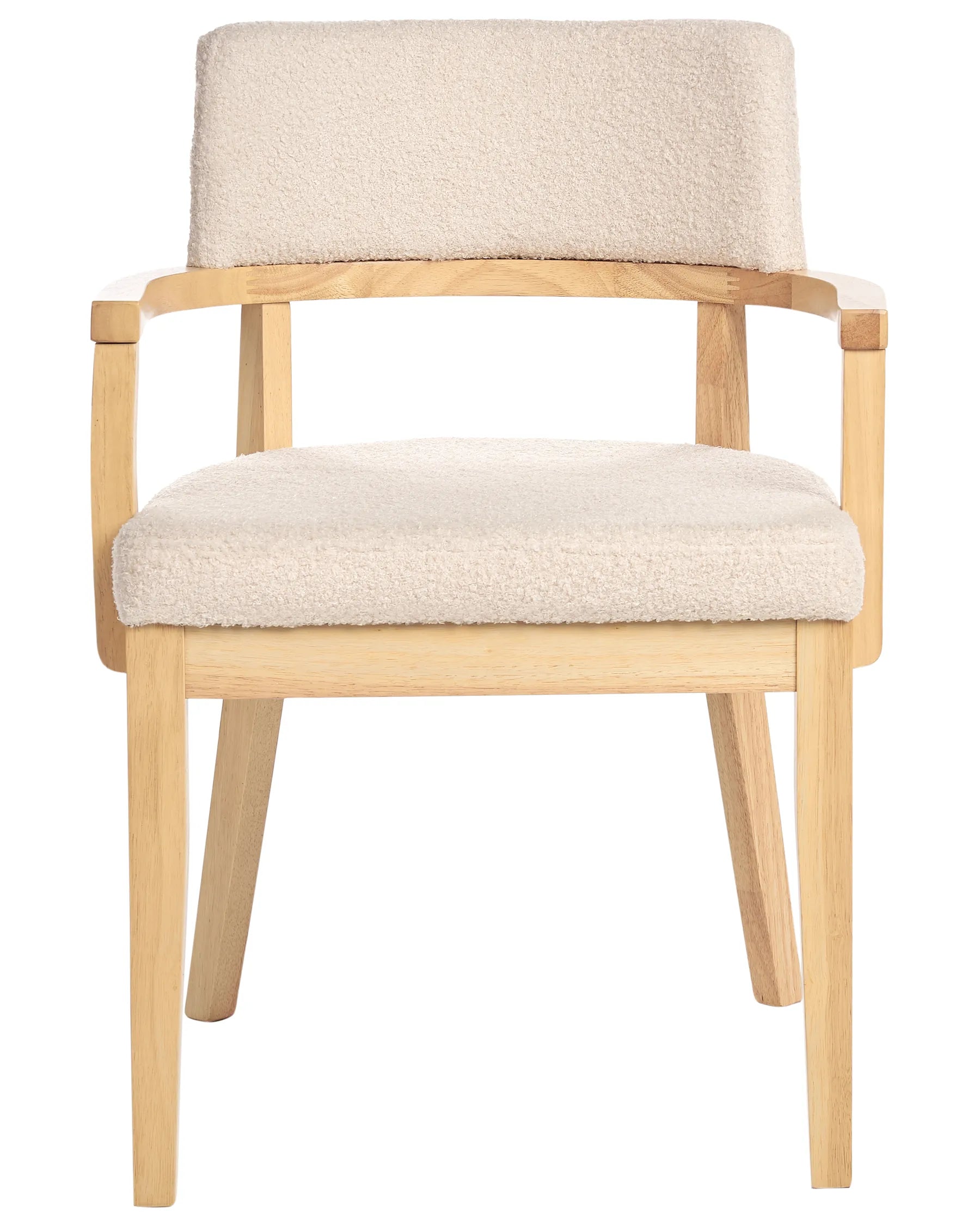 Set of 2 Dining Chairs DALBO Boucle Light Brown/ Beige