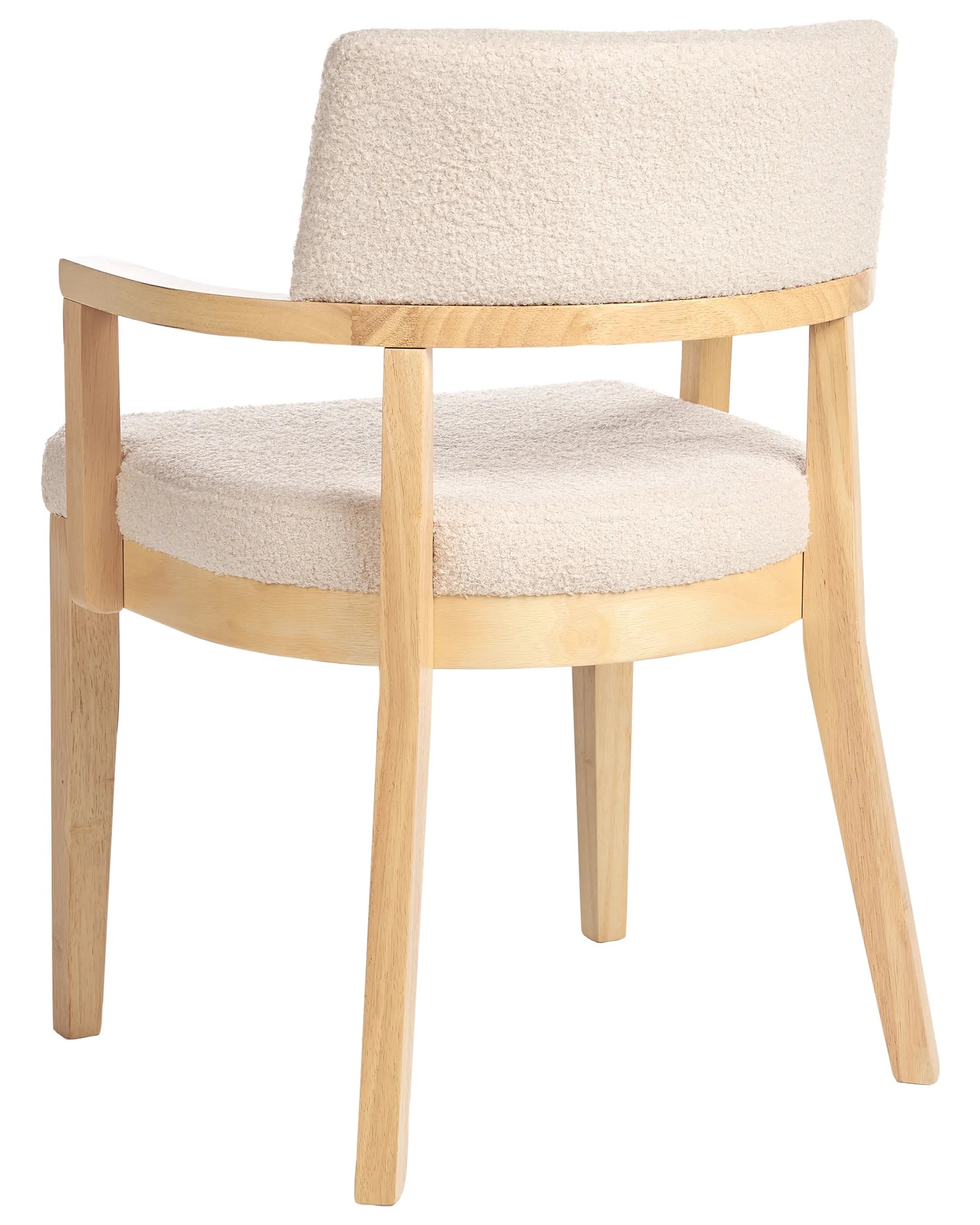 Set of 2 Dining Chairs DALBO Boucle Light Brown/ Beige