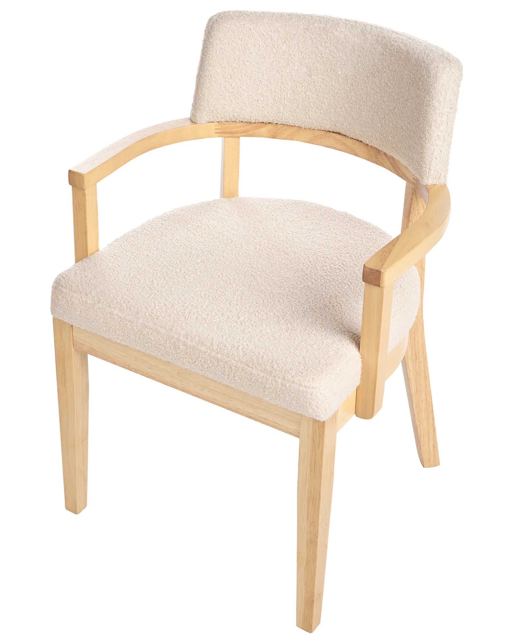 Set of 2 Dining Chairs DALBO Boucle Light Brown/ Beige