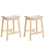 Set of 2 Bar Stools DIXON Wood Light Brown/ Grey