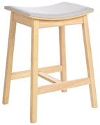 Set of 2 Bar Stools DIXON Wood Light Brown/ Grey