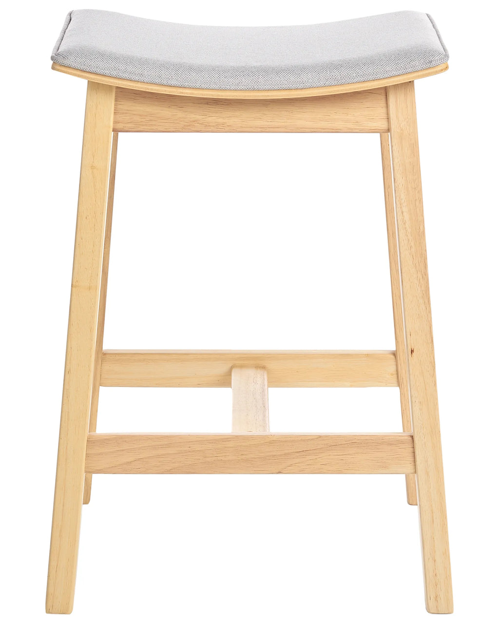 Set of 2 Bar Stools DIXON Wood Light Brown/ Grey