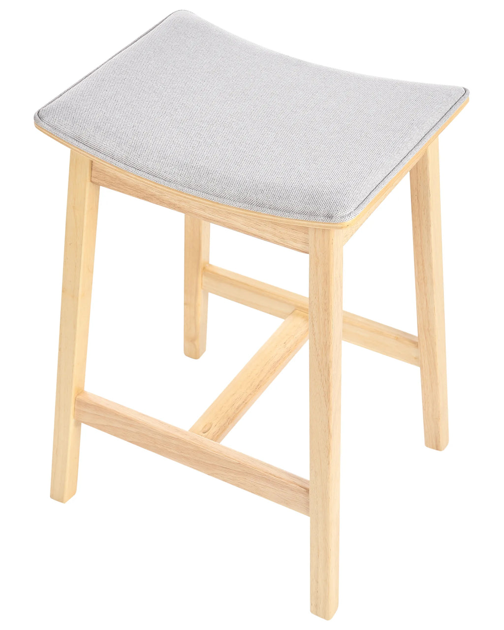 Set of 2 Bar Stools DIXON Wood Light Brown/ Grey