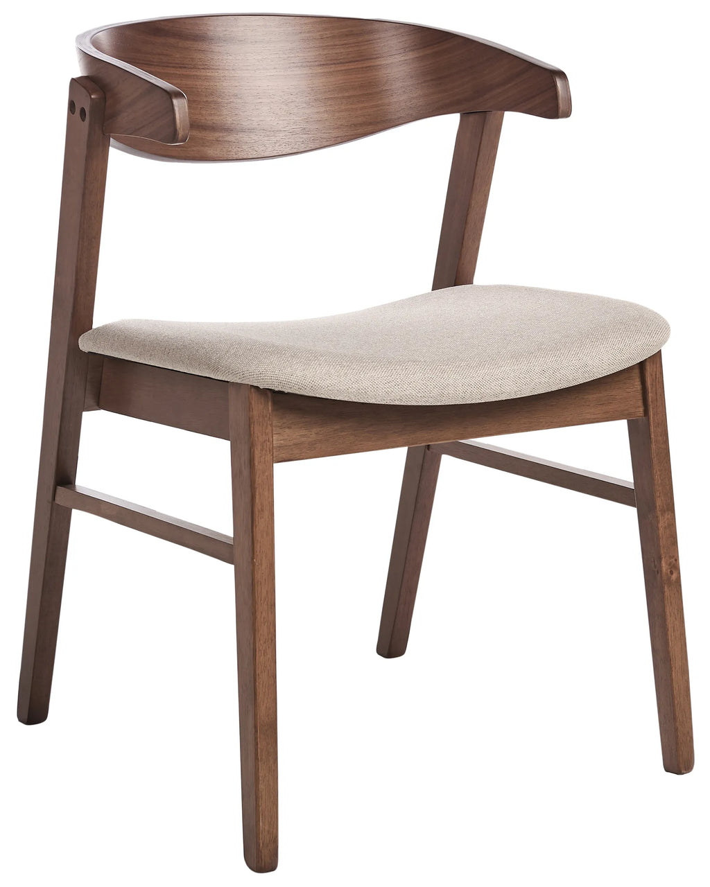Set of 2 Dining Chairs LILLY Fabric Brown/ Beige
