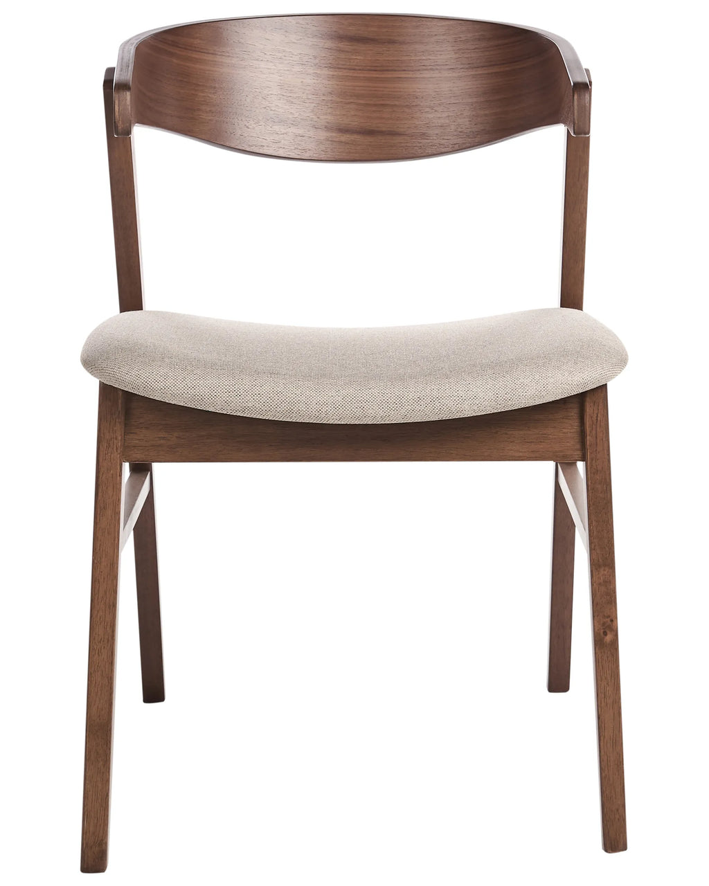 Set of 2 Dining Chairs LILLY Fabric Brown/ Beige
