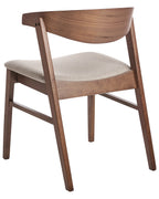 Set of 2 Dining Chairs LILLY Fabric Brown/ Beige