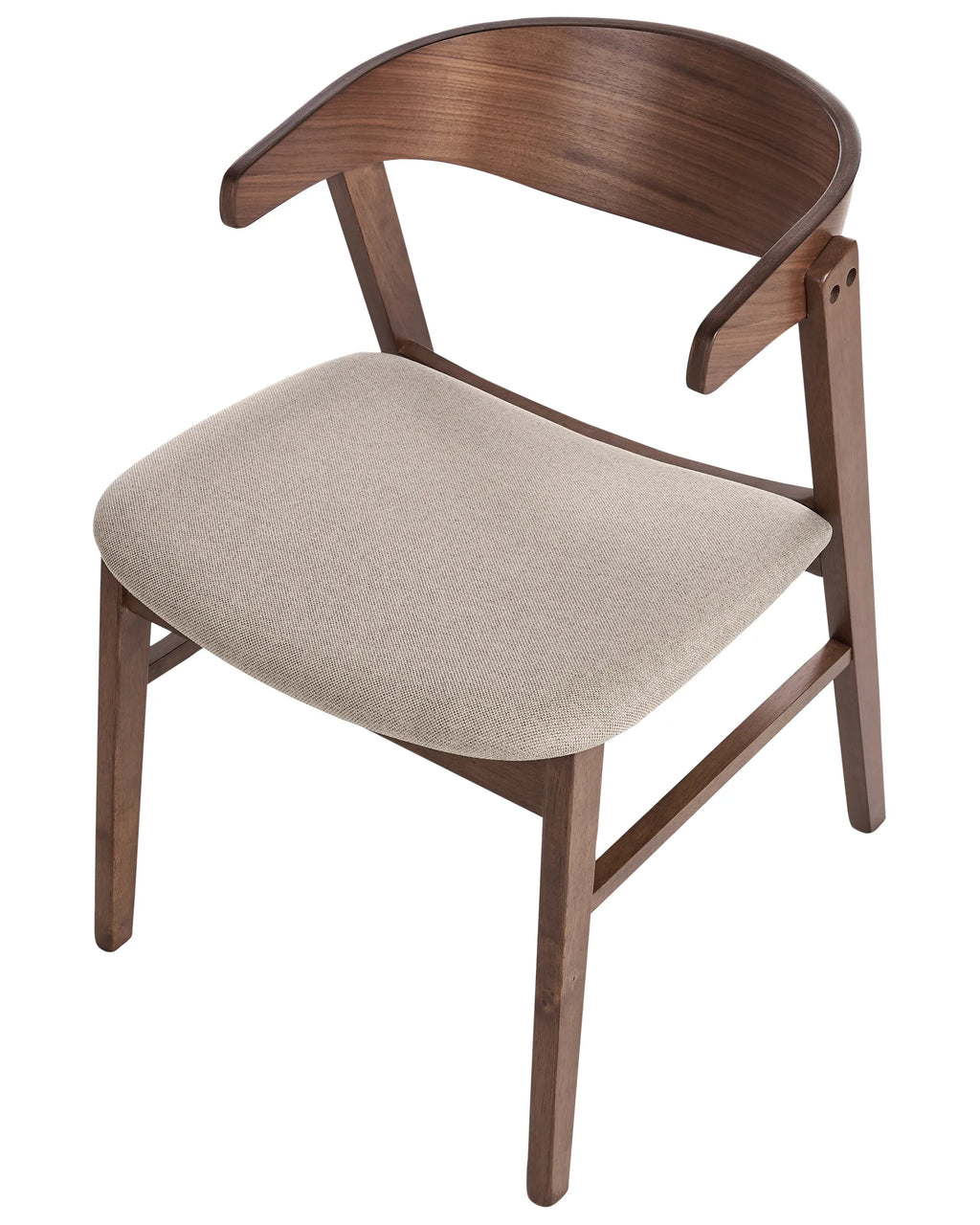 Set of 2 Dining Chairs LILLY Fabric Brown/ Beige