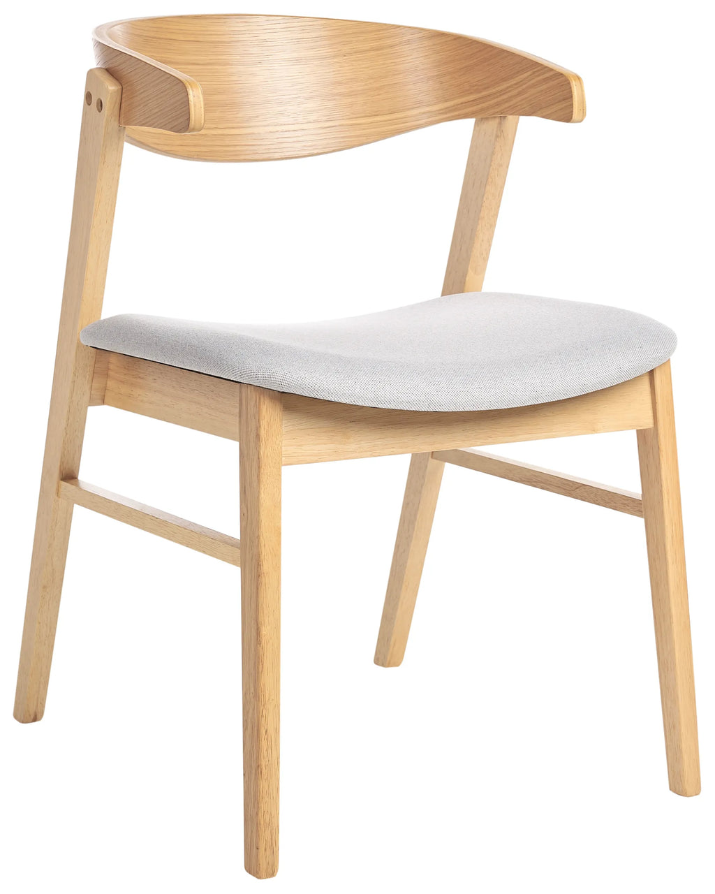 Set of 2 Dining Chairs LILLY Fabric Light Brown/ Grey