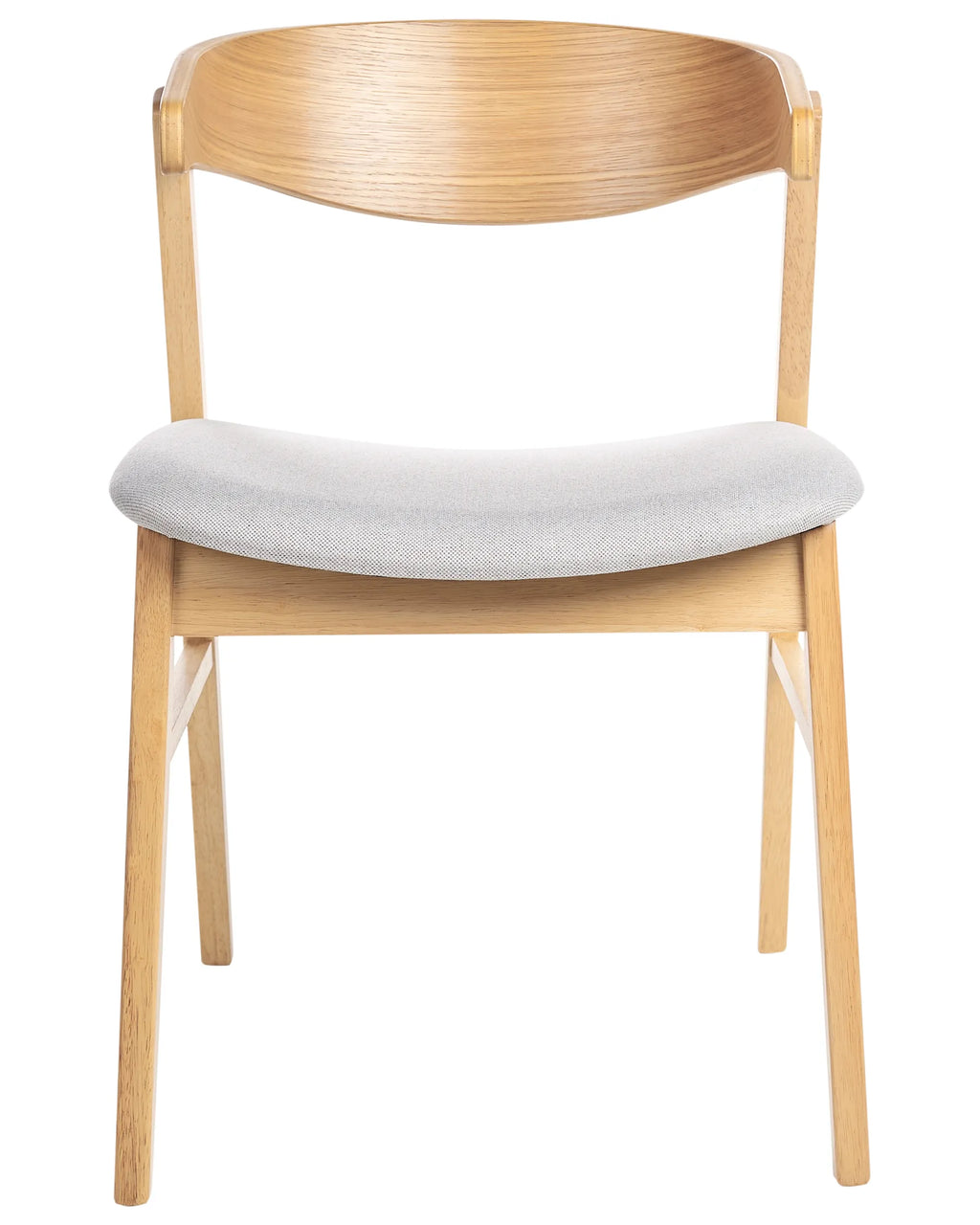 Set of 2 Dining Chairs LILLY Fabric Light Brown/ Grey